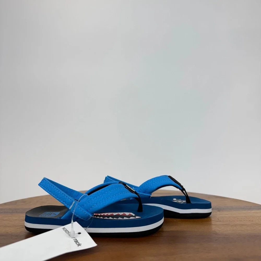 New Little Kids Reef Little Ahi Slip‎ On Water Flip Flops Blue Shark Size 7 C